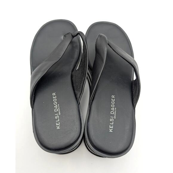 Kelsi Dagger Gigi Platform Wedge Flip Flop Sandal Women's Black Size US7.5 EU38 - Picture 7 of 11